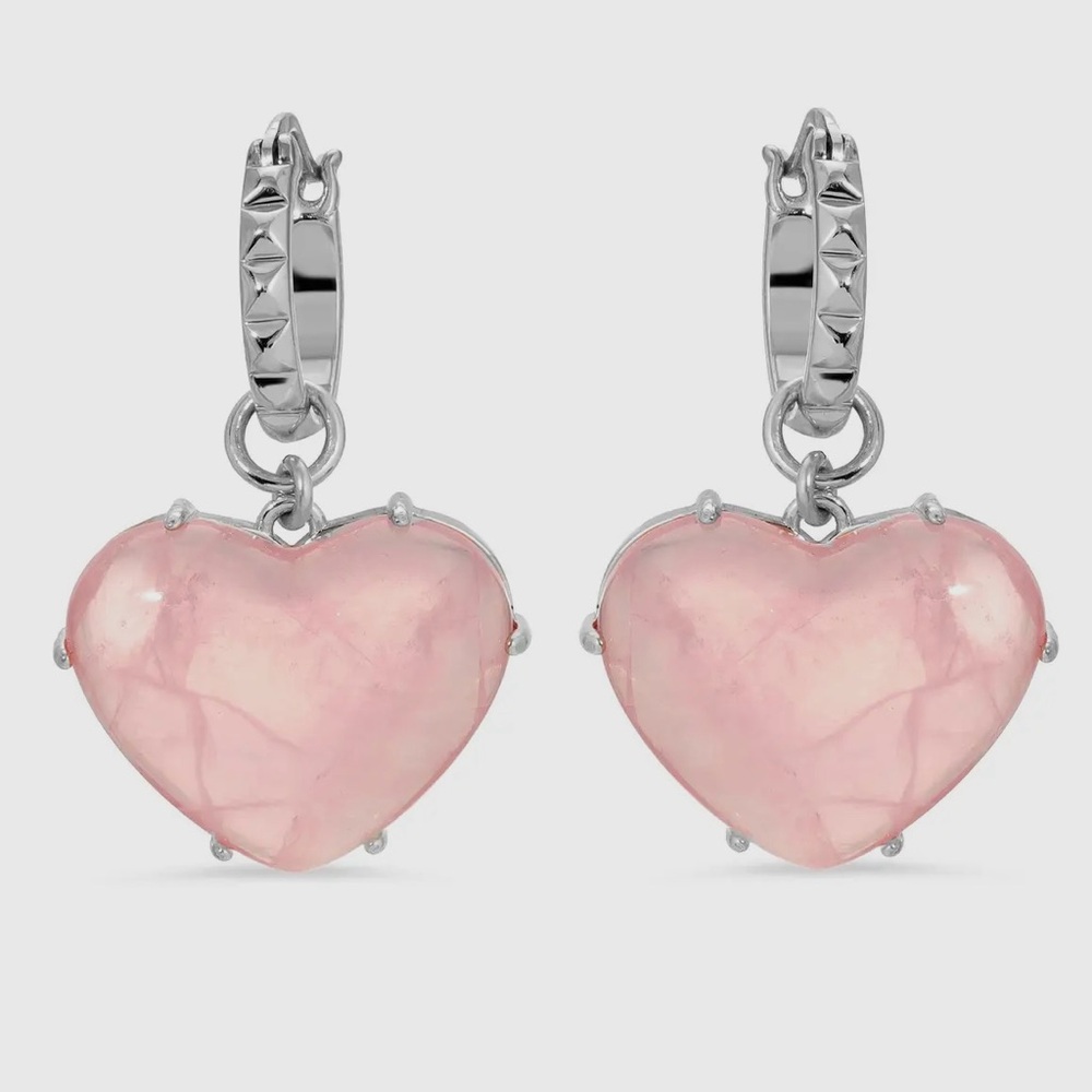 Bella Rose Quartz Stone Huggies